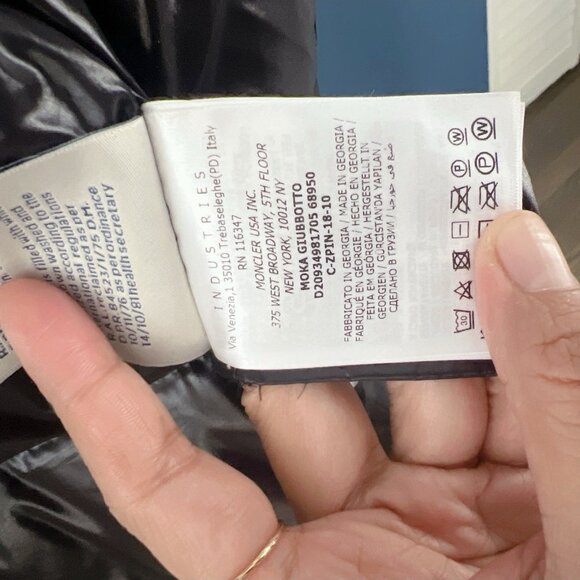 Moncler Moka Long Down Water Resistant Hooded Parka Coat Black Womens Size 0 - Picture 10 of 13